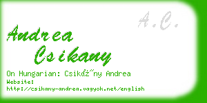andrea csikany business card